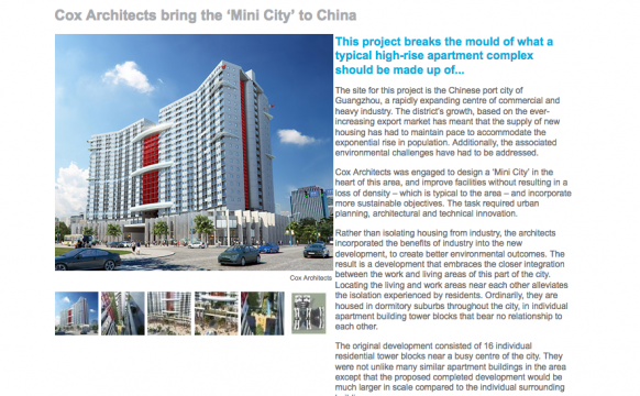 Mini city design Guangzhou China by Cox Architects